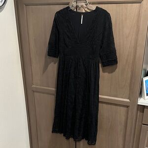 Free People Black Midi Dress